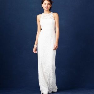 J.CREW Pamela Gown Leavers Lace Ivory Formal Dress